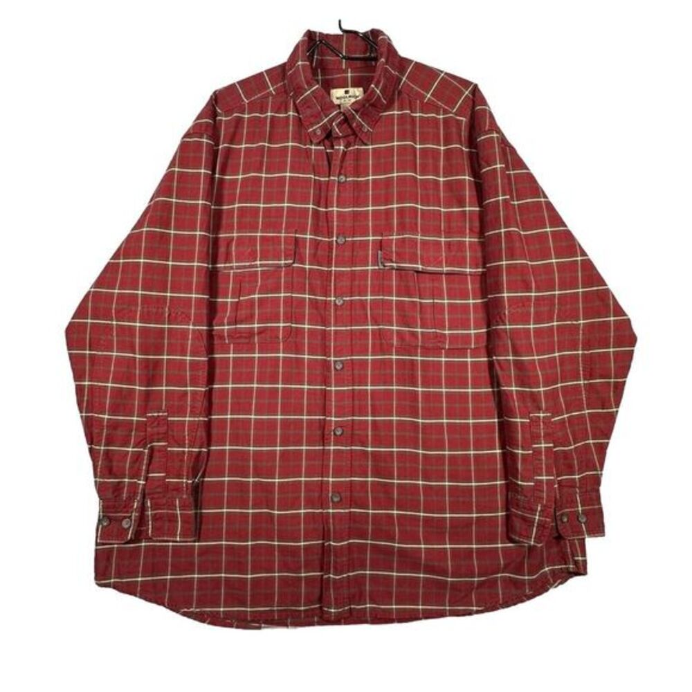 Woolrich Men's Red Plaid Flannel Shirt Size XXL Outdoor Hiking Red
